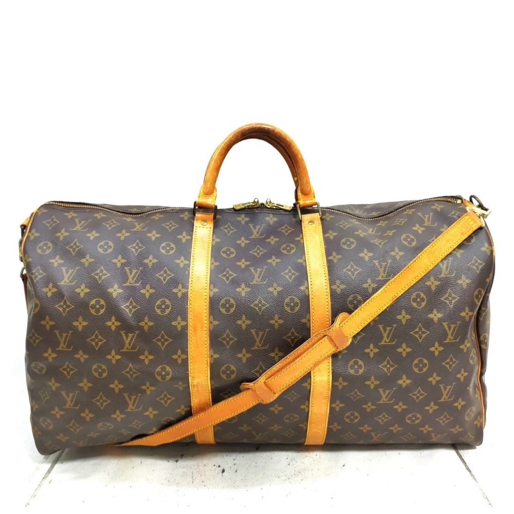 Louis Vuitton LV Boston Bag Keepall Bandouliere 60 Brown Monogram 4474131